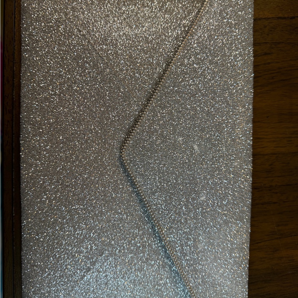 Rebecca Minkoff Silver Glitter Leo Clutch